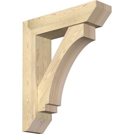 Ekena Millwork Imperial Slat Rough Sawn Bracket w/ Offset Brace, Douglas Fir, 8"W x 32"D x 38"H BKT0806X32X38IMP06RDF